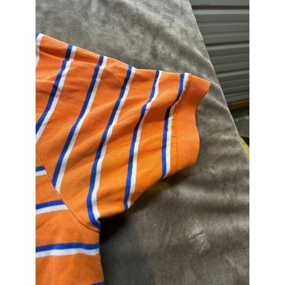 Polo by Ralph Lauren Striped Orange White Polo Shirt Orange Pony Size XXL - Picture 2 of 6